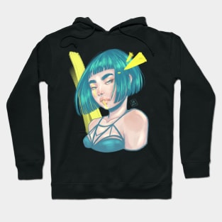 Blue hair girl Hoodie